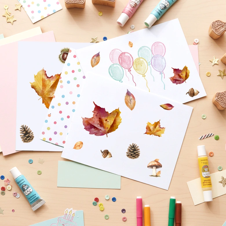 Stickers fall leaves 