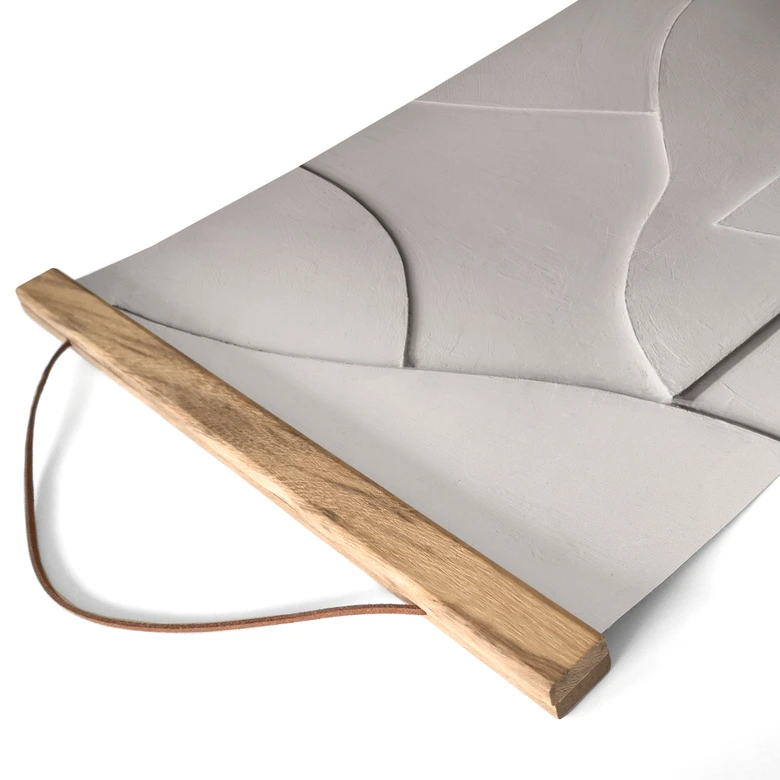 Tableau de tissu Structures abstraites en beige doux - Böhmer 