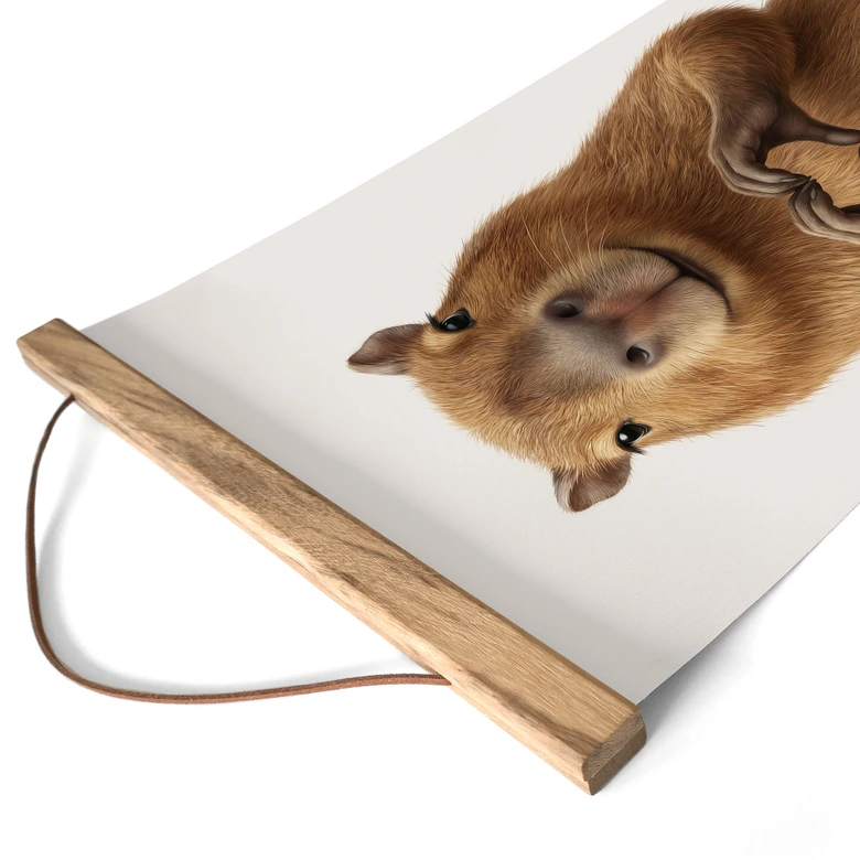 Capybara Textil poster med hjärta hand 