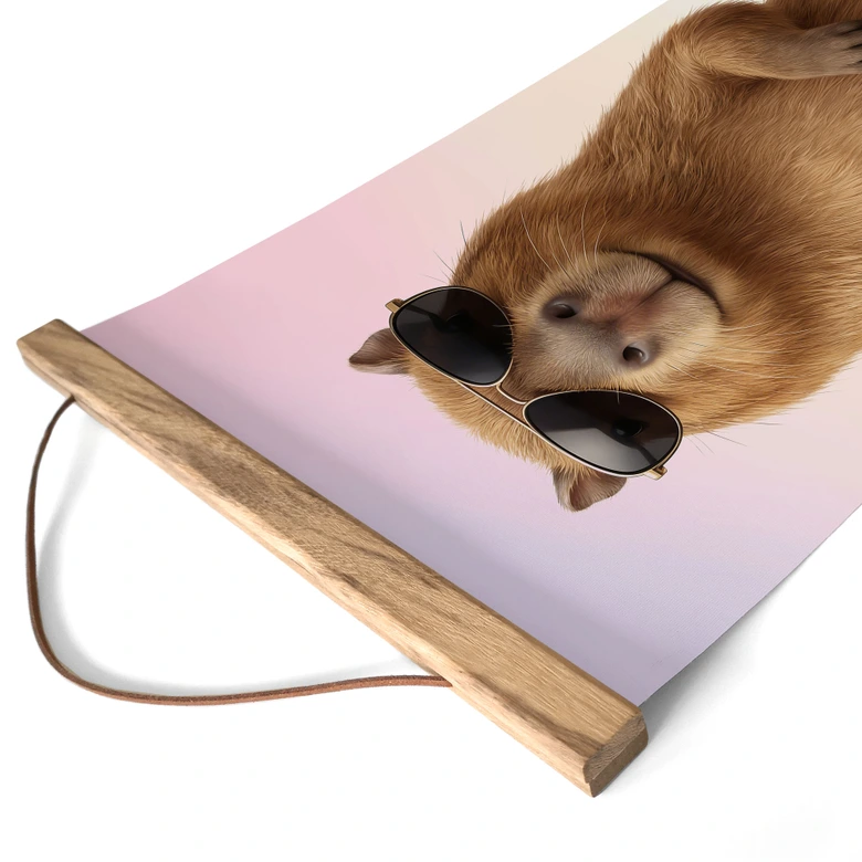 Stoffbild Cooles Capybara mit Sonnenbrille 