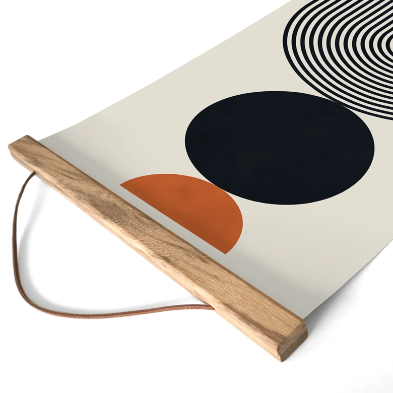 Affiche textile Lignes et cercles abstraits en harmonie - Costa 