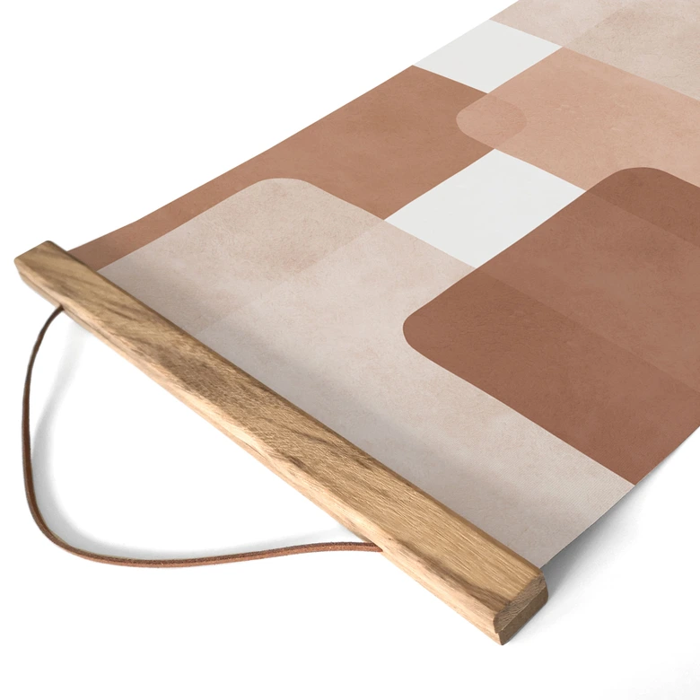 Stoffbild Boho Abstraktion in Beige-braun - Costa 