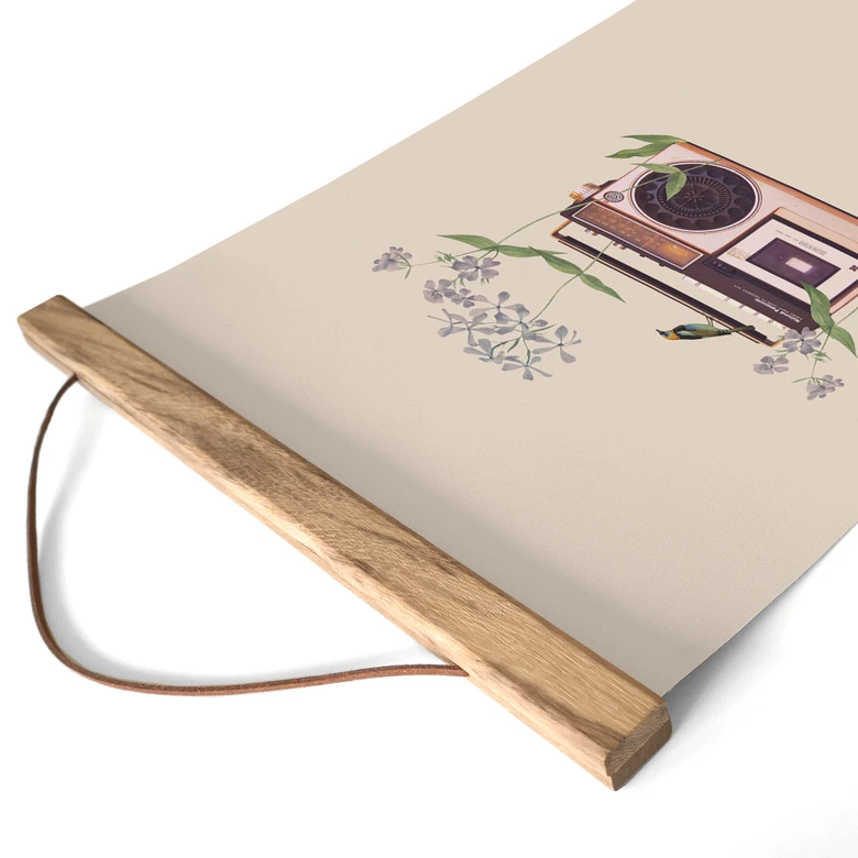 Affiche textile Retro Radio floral - Frida Floral Studio 