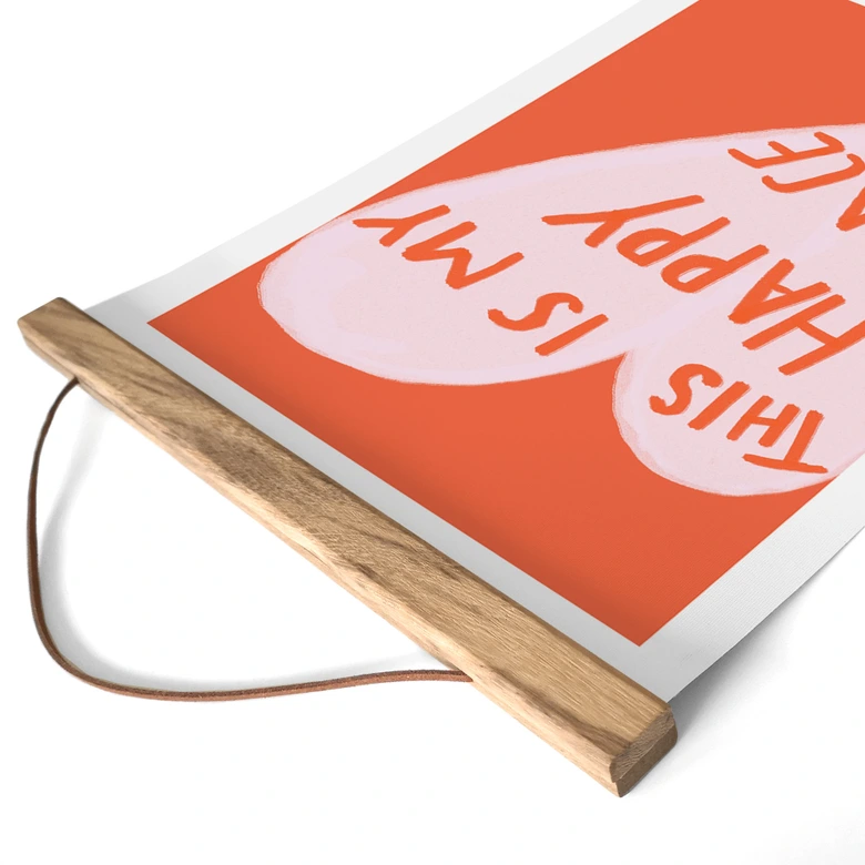 Póster de tela This is my happy place with heart - Fritsch 