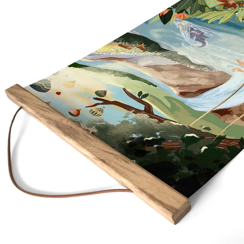 Affiche textile Balançoires dans l'oasis de la nature - Goed Blauw 