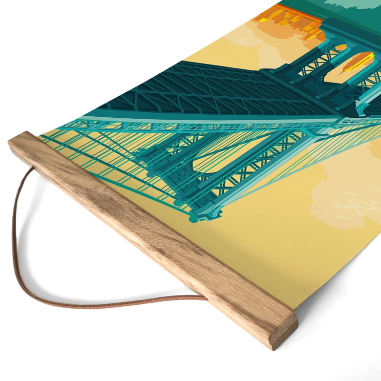 Textil poster stadsvy genom Manhattan Bridge - Heemskerk 