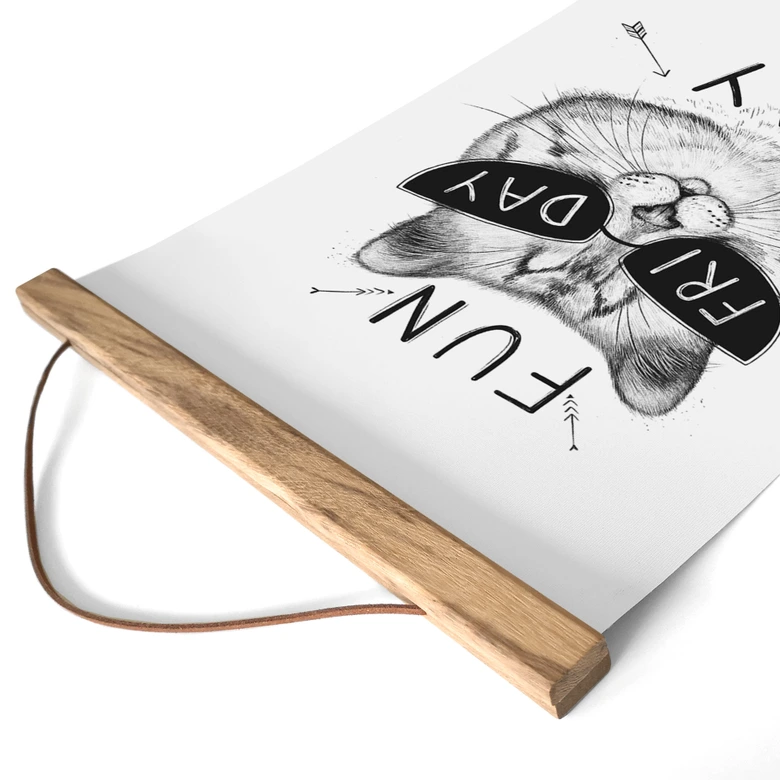 Póster de tela gato con gafas de sol - Fun Friday Cat - Korenkova 