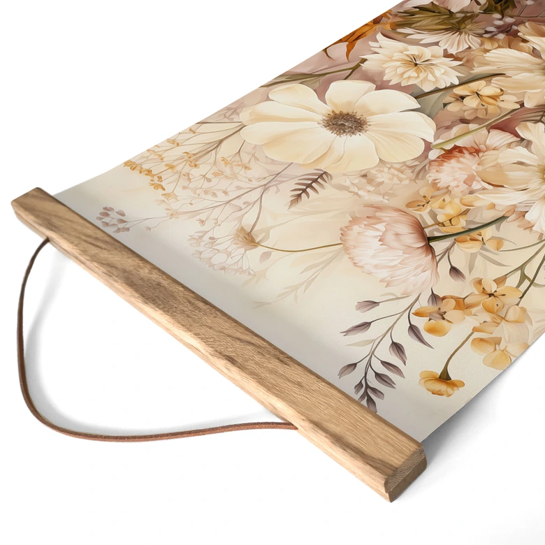 Stoffbild Vintage Blütenpracht auf der Wiese - Lola Peacock 