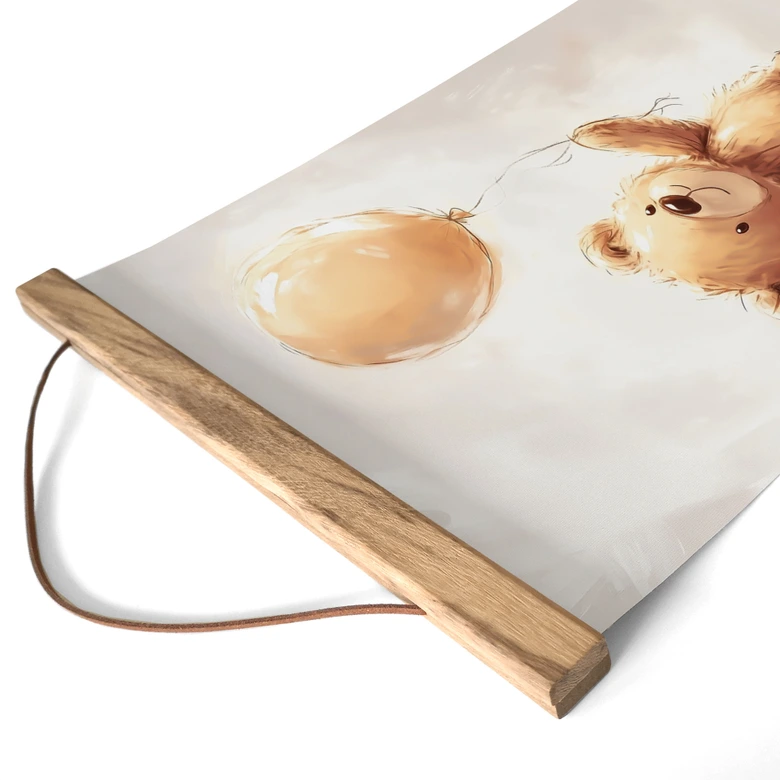 Tekstil plakat Lille bamse med ballon - Magnusson 