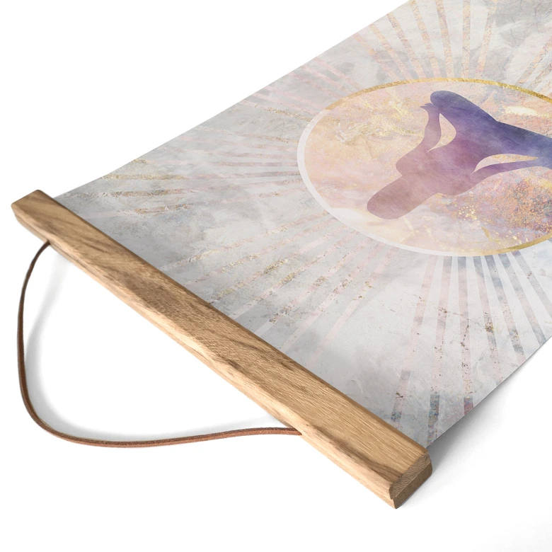 Stoffbild Lotussitz - Meditation im goldenen Licht - Manovski 