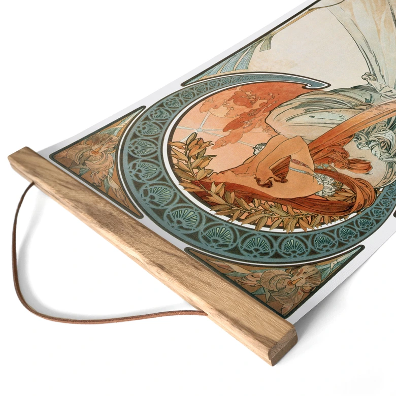 Tekstil plakat Mucha - Fire kunstarter: Poesi 