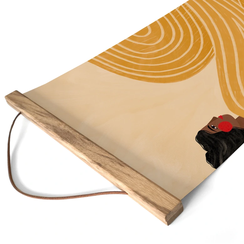 Obraz tkaniny kobieta z żółtym wirowaniem - Müller 