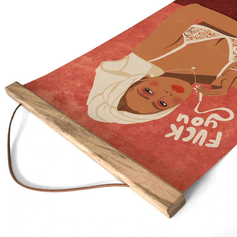 Stoffbild Fuck you - Kaffee mit Zigarette | Feminismus - Oltmanns 