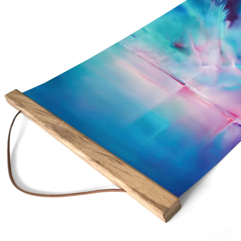 Textil poster Aurora Borealis i turkos och lila - Schmucker 