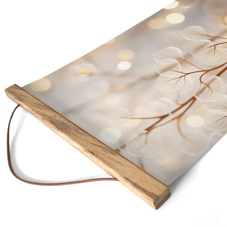 Stoffbild Filigrane Blätter Beige - Treechild 