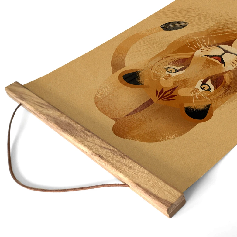 Affiche textile Lionne - Braun 