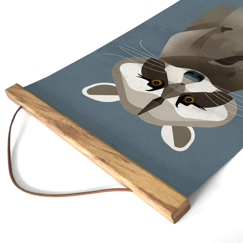 Stoffbild Waschbär - Braun 