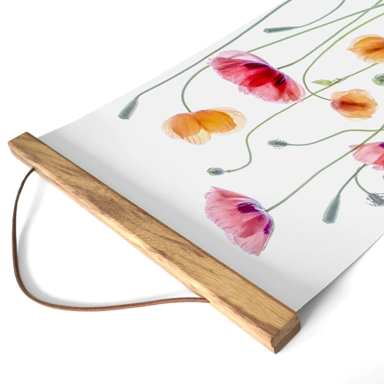 Blumen Stoffbild - Bunte Mohnblumen - Disher 