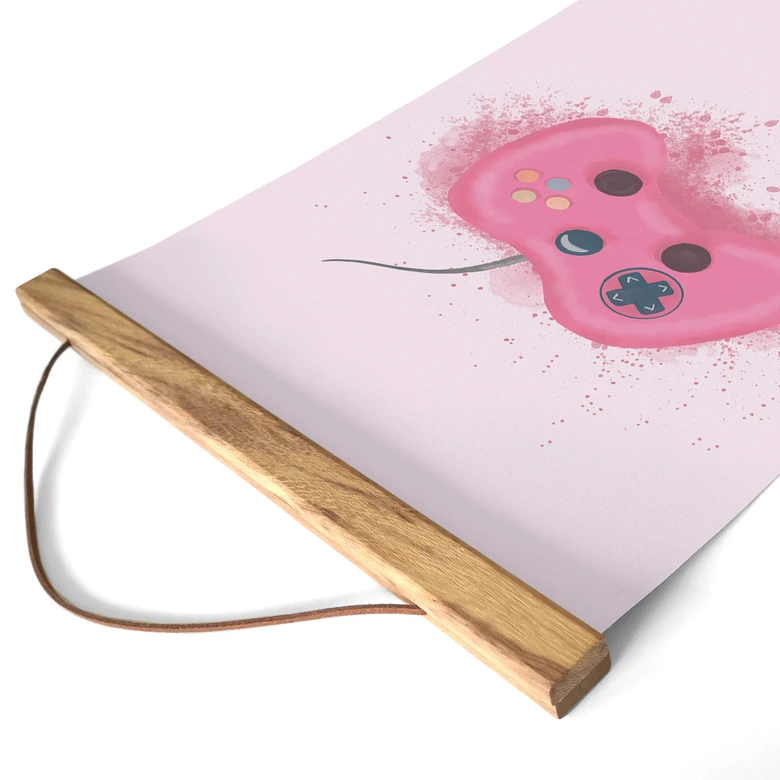 Tekstil plakat Eleonora - Pink Gaming Controller 