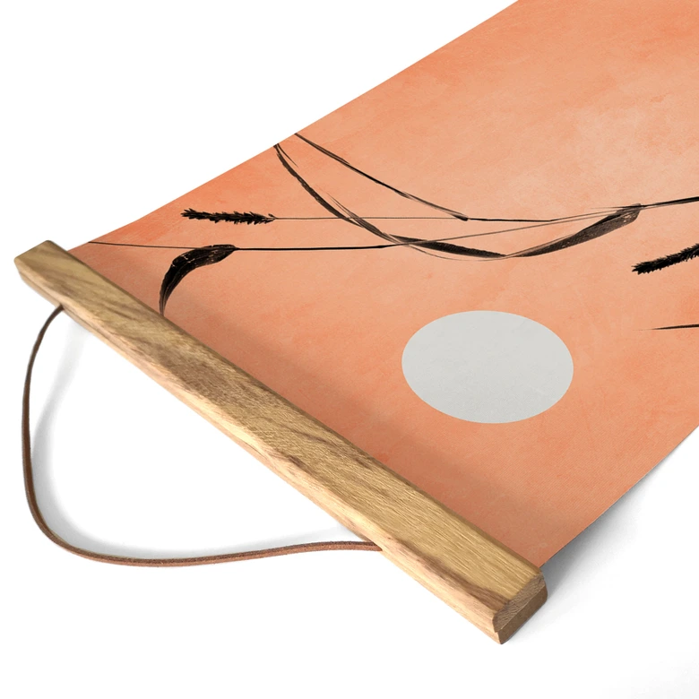 Textil poster vass i persikofärgat solsken - Kubistika 