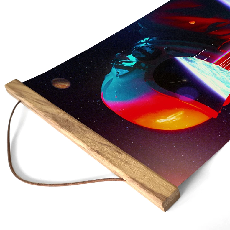 Stoffbild Astronaut mit Blick auf die Erde - Nicebleed 