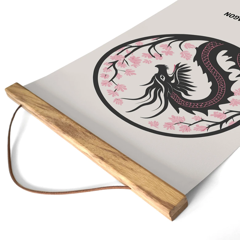 Textielposter Chinees dierenriemteken - Jaar van de Draak - Paperago 