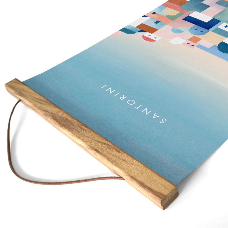 Textil poster Hus i Santorini - Rivers 