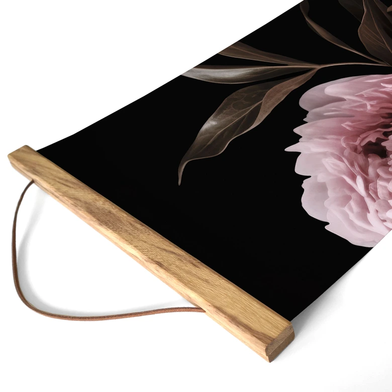 Textielposter Pioenroos roze - Haase 