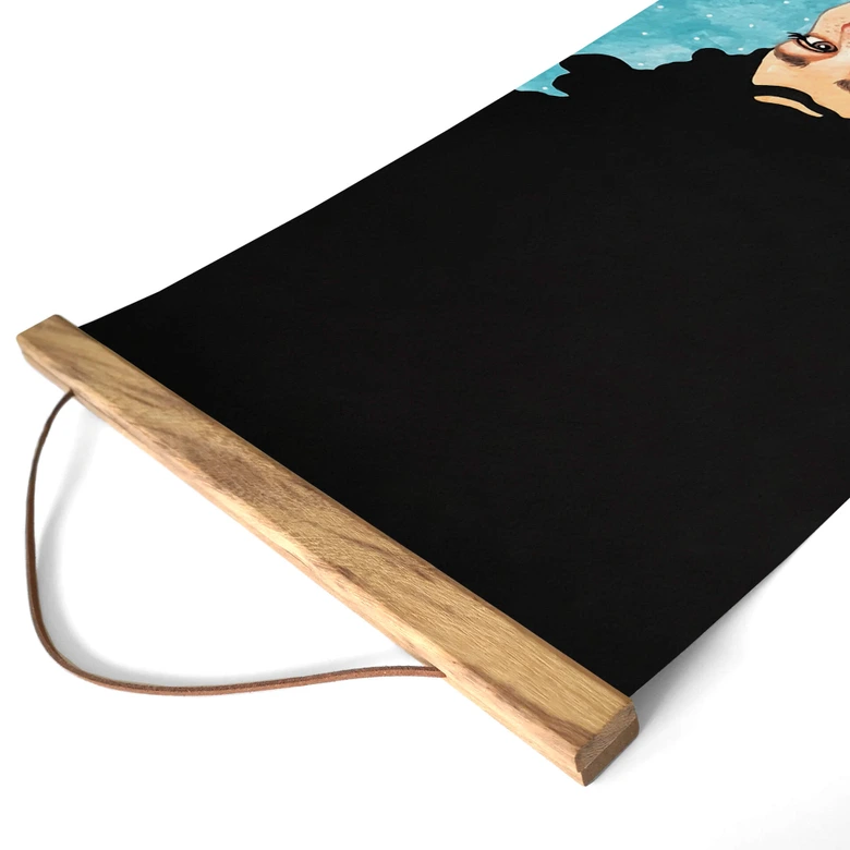 Póster de tela mujer con hibisco morado en el pelo - Hülya - Panorama 