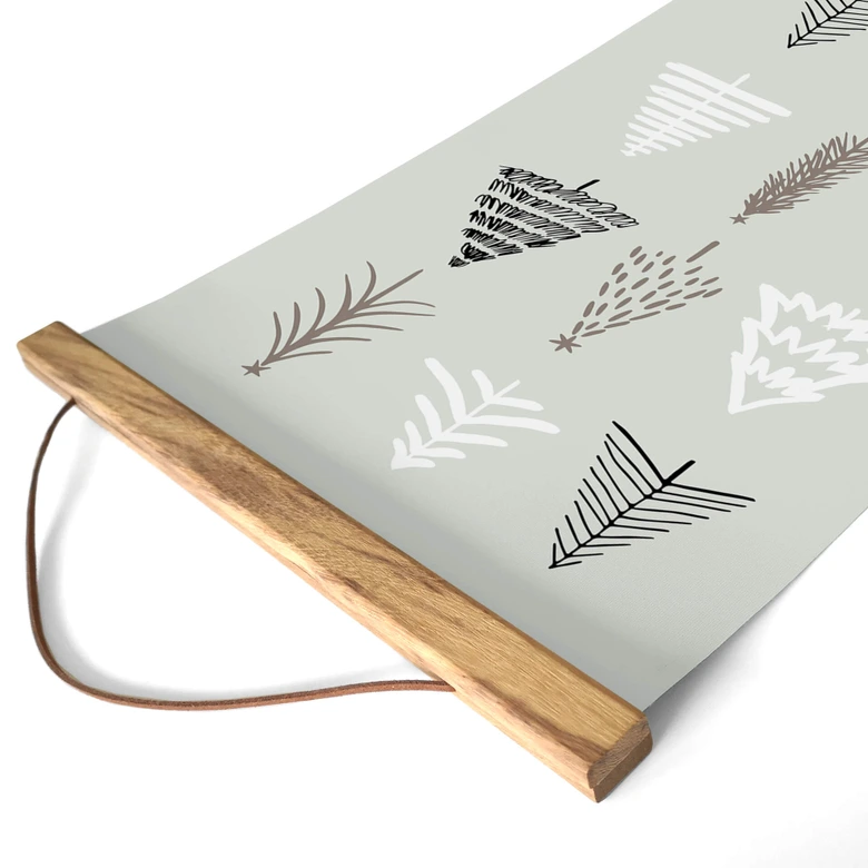 Póster de tela de Navidad - Ilustración de árboles de Navidad - Kristina 