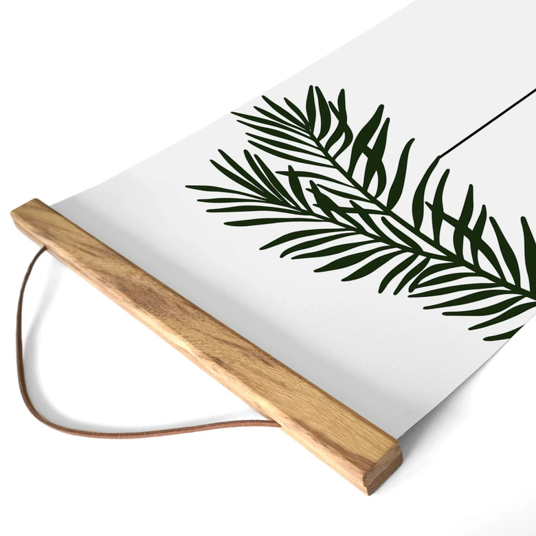 Świąteczny obraz z tkaniny - bombka na gałązce jodły panorama - Kubistika 