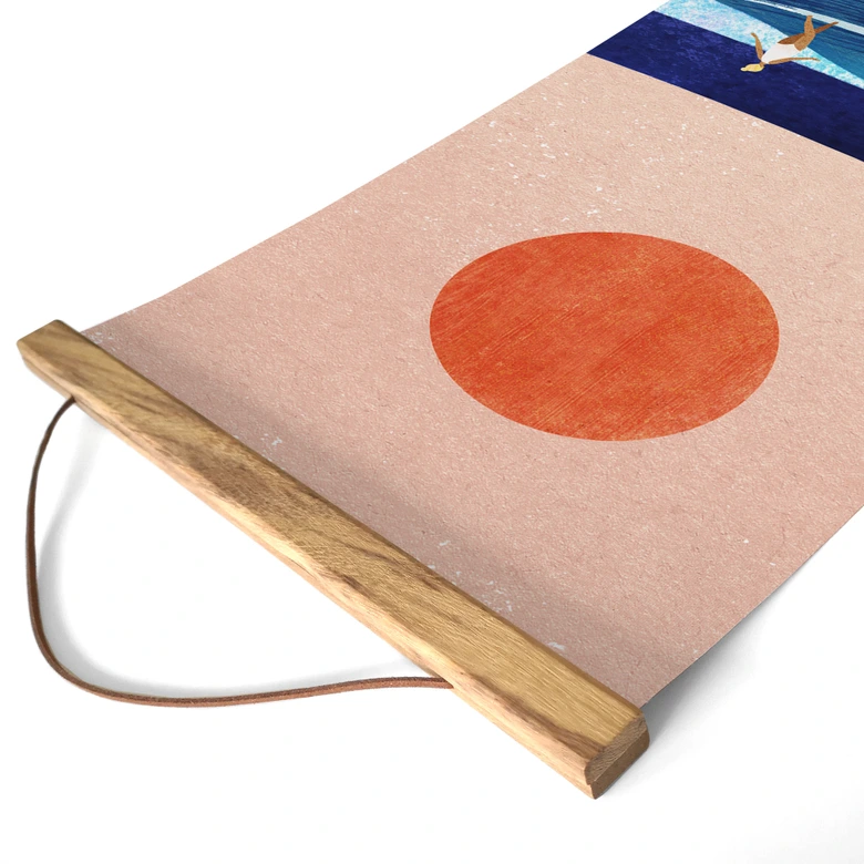 Obraz tkaniny Surferka o zachodzie słońca - Rivers - Panorama 