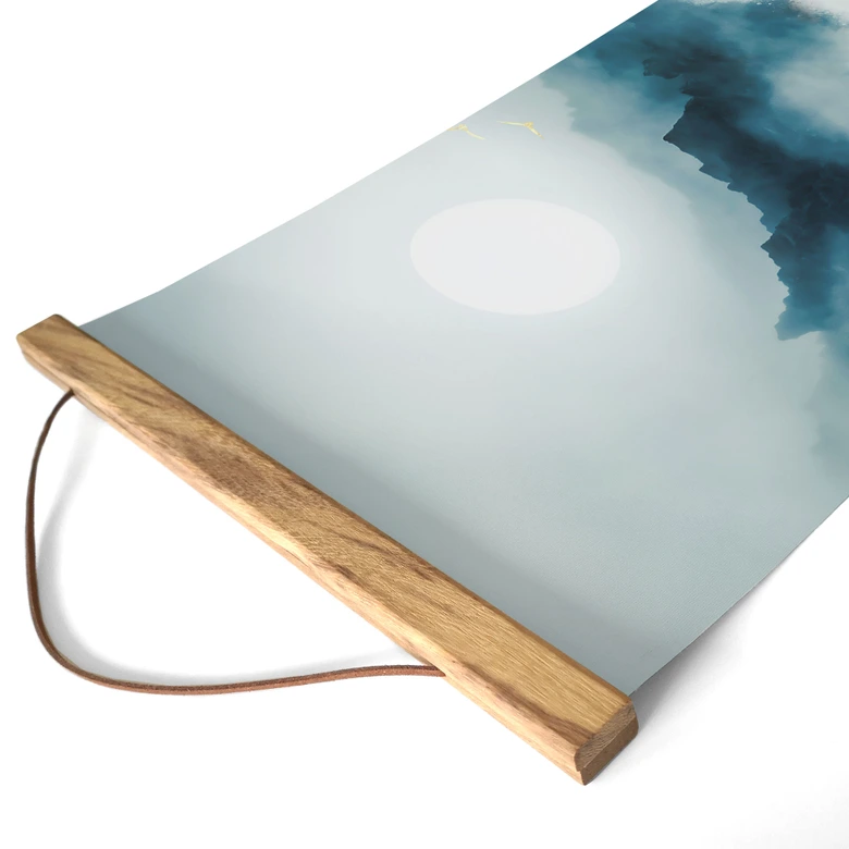 Stoffbild Neblige Landschaft in der Nacht - SpaceFrog Designs - Panorama 
