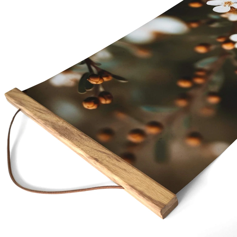 Póster de tela Treechild - Flores de otoño - Panorama 