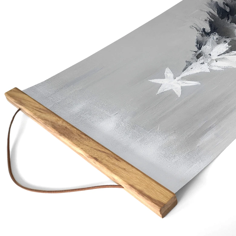 Stoffbild Schneebedeckter Weihnachtsbaum - Treechild - Panorama 