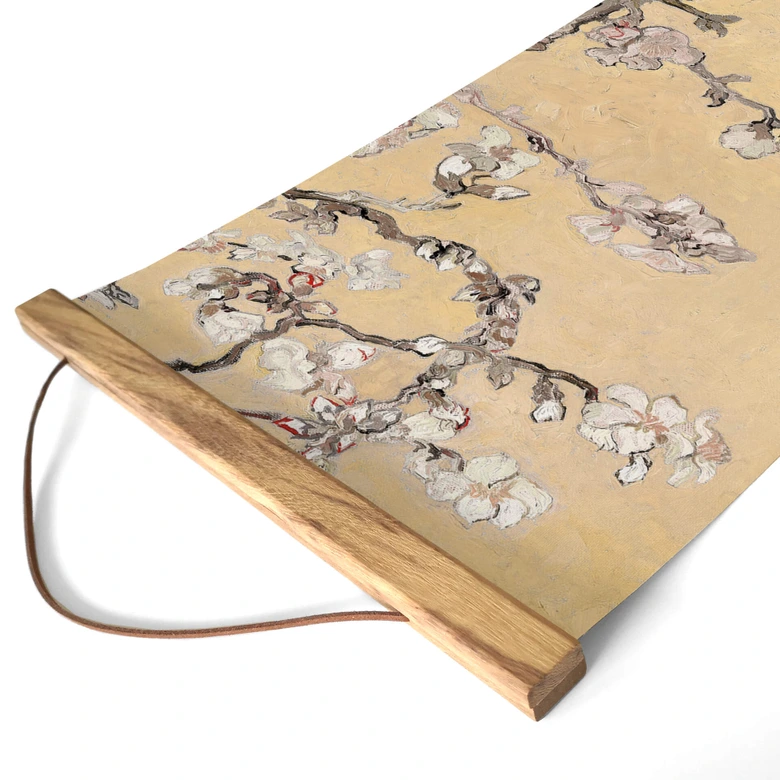 Textielposter van Gogh Amandelbloesem - crème 