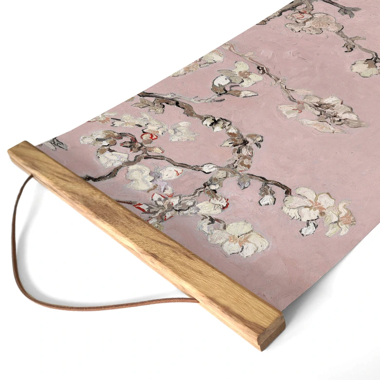 Affiche textile van Gogh - Fleur d'amandier rosé 