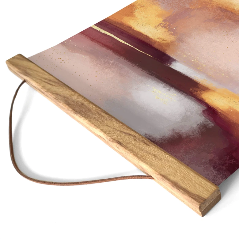 Póster de tela Fredriksson - Borgoña y ámbar - Cuadrado 