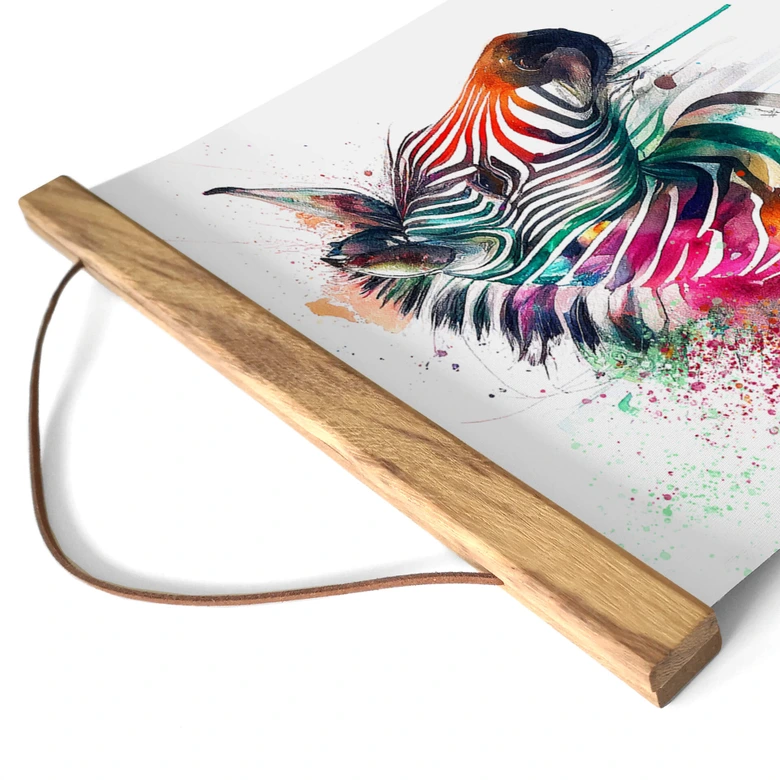 Stoffbild Heine - Regenbogen Zebra - Quadratisch 