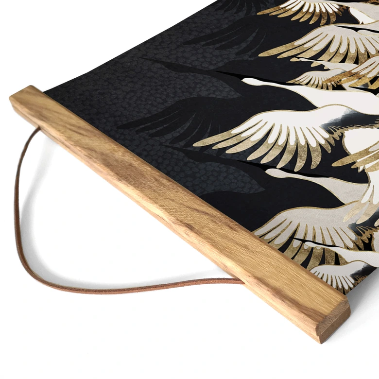 Stoffbild Fliegende Kraniche - SpaceFrog Designs 