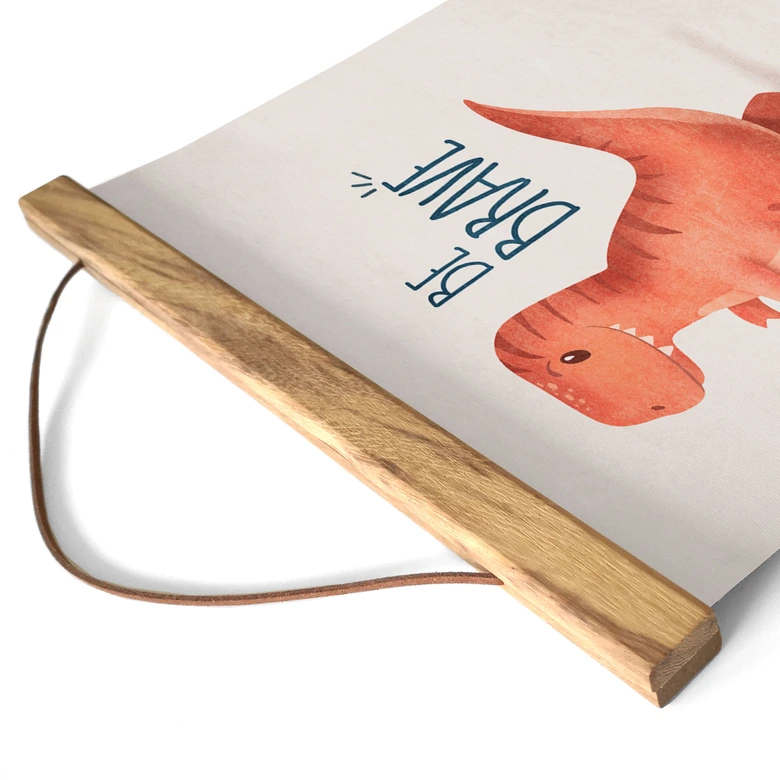 Affiche textile Dino Be Brave - T-Rex - Tunaboylu 