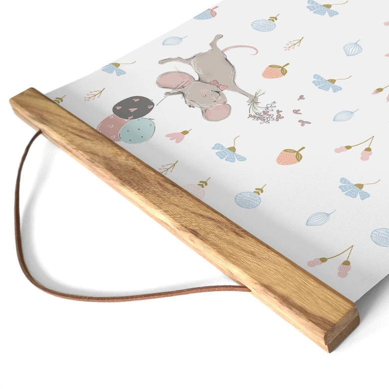 Stoffbild Kleine Mäuse mit Luftballons - UN Designs 