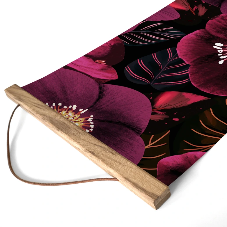 Stoffbild Florale Blütenpracht in Purpurtönen - Anis Illustration 