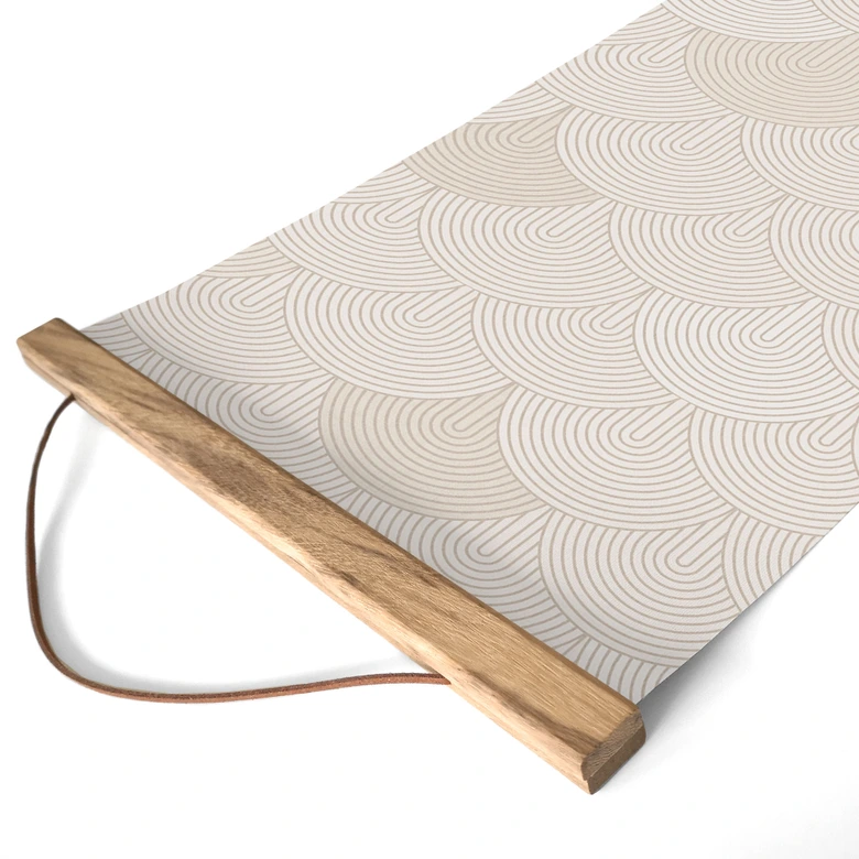 Affiche textile Demi-cercles abstraits en beige doux - Bloomery Decor 