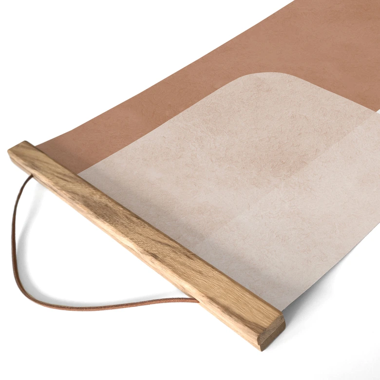 Textil poster Boho abstraktion i beige-brunt - Costa - Panorama 