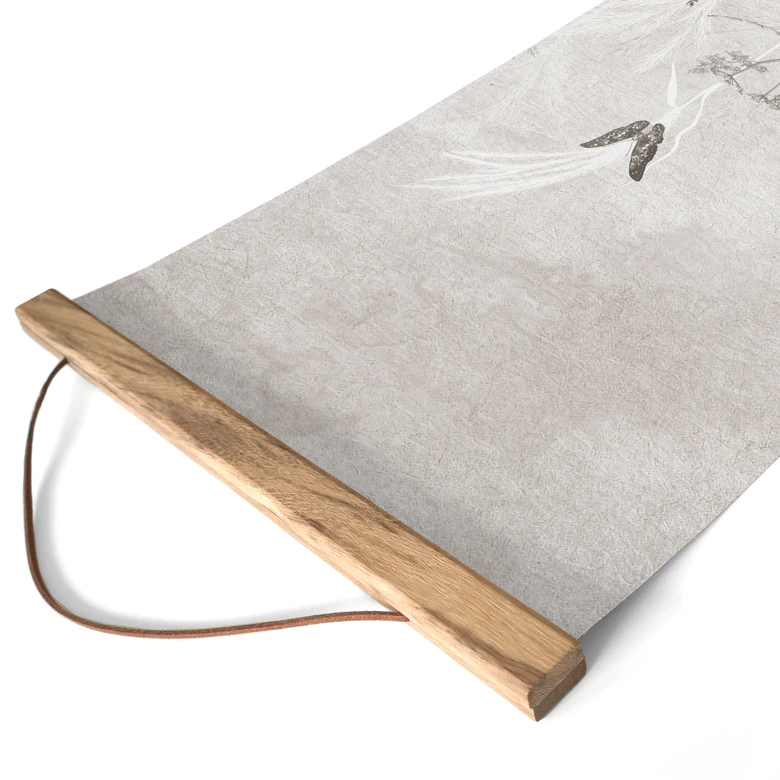 Textielposter wilde bloemenweide met vlinders in Scandinavisch design - Ms Tiff - Panorama 