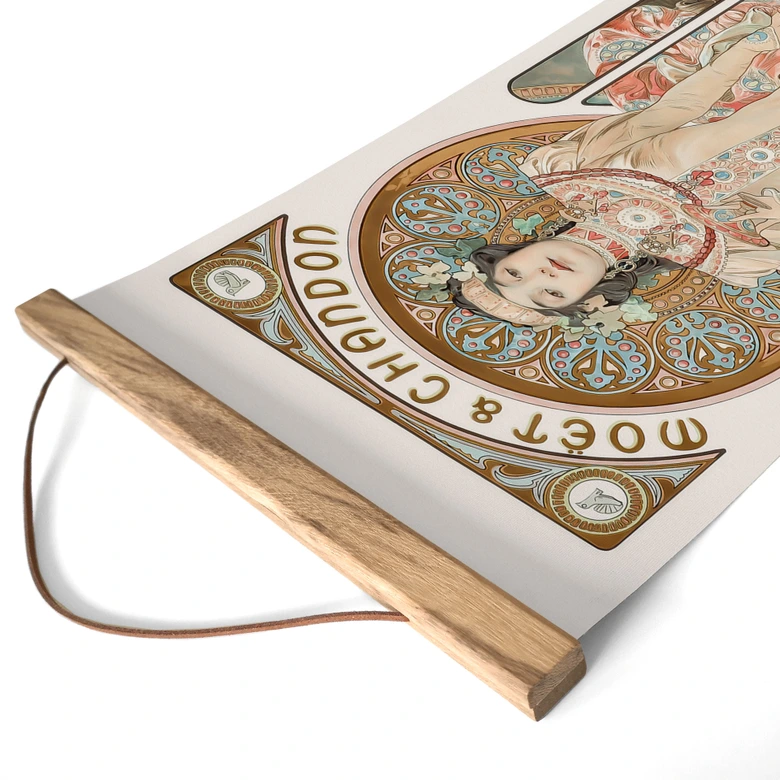 Affiche textile Mucha - Moët and Chandon Dry Imperial - Panorama 
