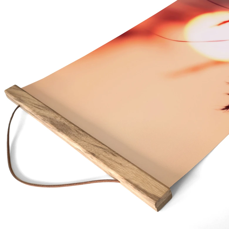 Stoffbild Gräser im Licht der glühenden Sonne - Treechild - Panorama 