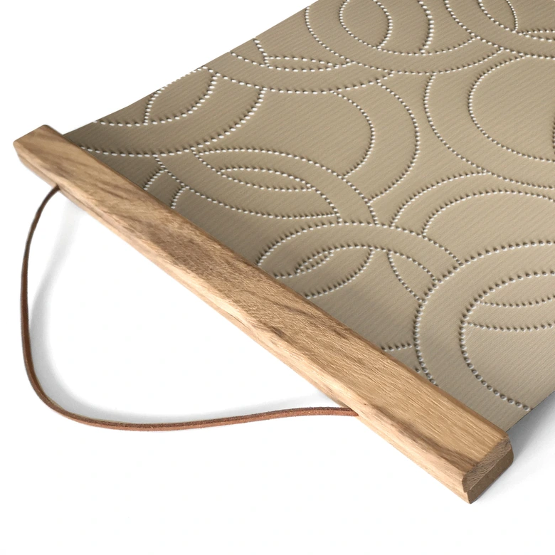 Stoffbild Abstrakte Ringe beige - Grande - Quadratisch 