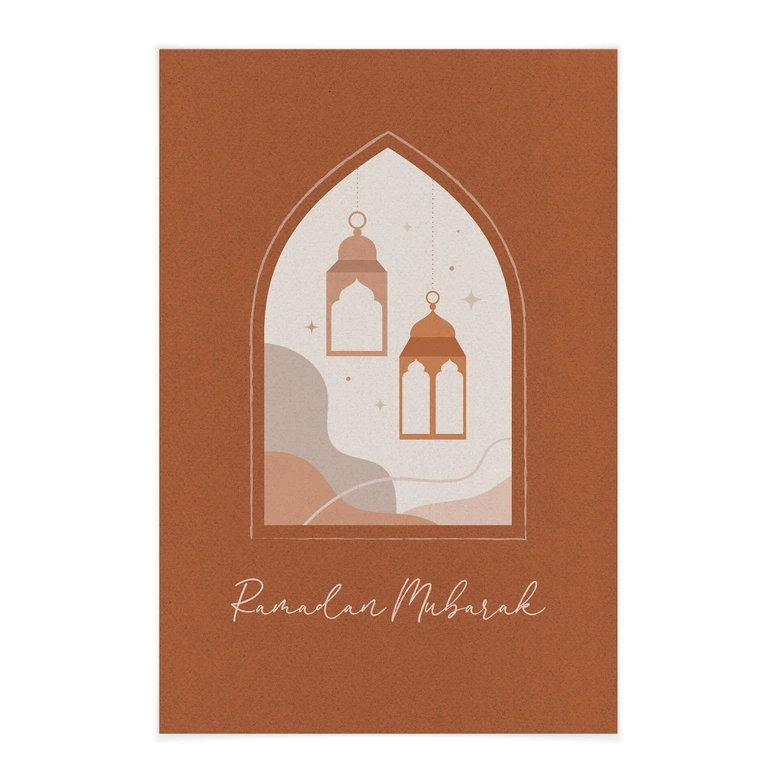 Stoffbild Ramadan Mubarak Laternen 